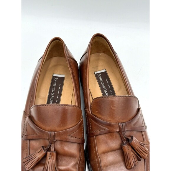 Johnston & Murphy Horner Tassel Loafers Saddle Tan 8 1/2 W Handcrafted in Italy - Picture 7 of 12